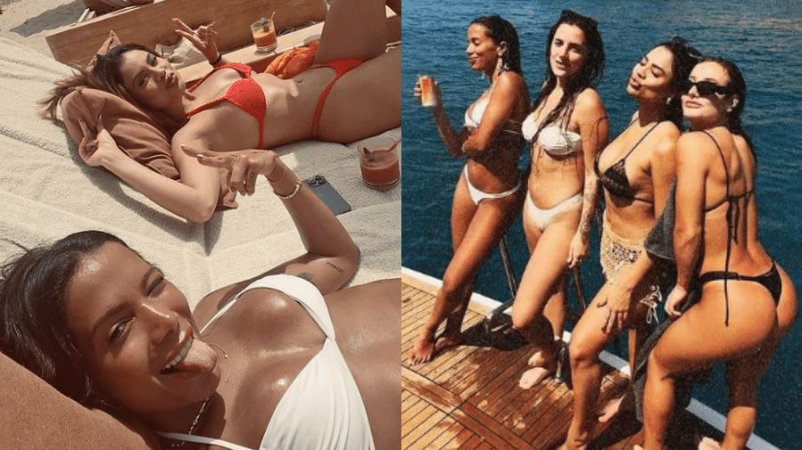 De biquíni, Lexa mostra fotos ao lado de Anitta e Bruna Griphao