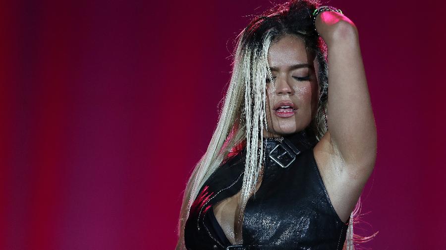 20.set.2024 - Karol G se apresenta no palco Mundo na quinta noite de Rock in Rio