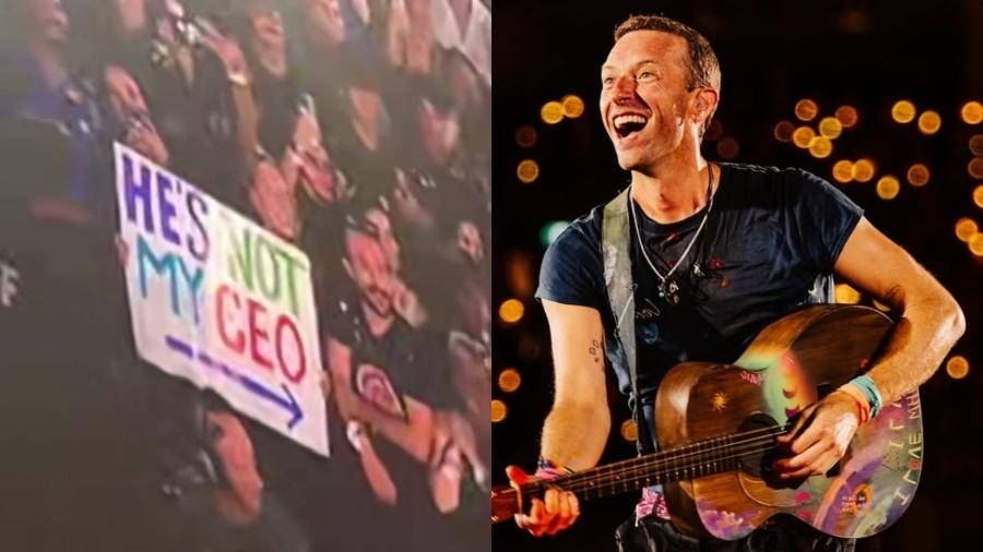 Fã brinca com polêmica de traição em show de Coldplay Fã brinca com polêmica de traição em show de Coldplay