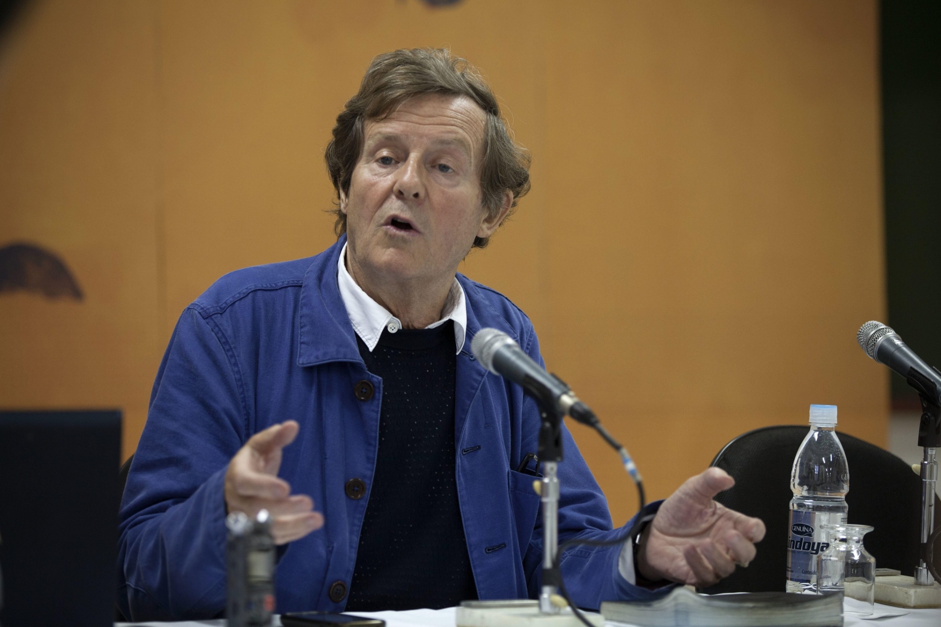 3.jul.2015 - O dramaturgo inglês David Hare, indicado ao Oscar pelo roteiro de "As Horas" e "O Leitor", participou de entrevista coletiva na FLIP 2015 e afirmou que os autores "estão tomando o poder" na televisão - EFE/Sebastião Moreira
