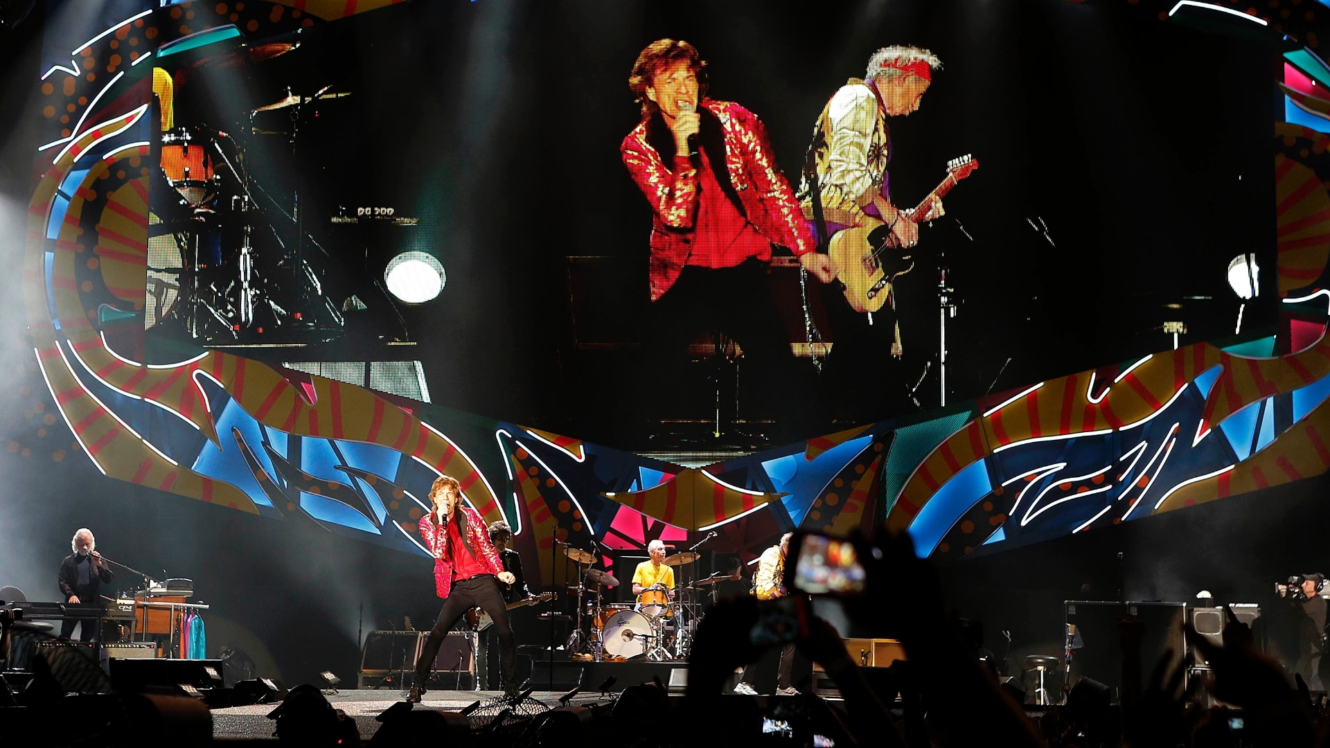 20.fev.2016 - Rolling Stones se apresentam no estádio do Maracanã, no Rio de Janeiro - Júlio César Guimarães/UOL