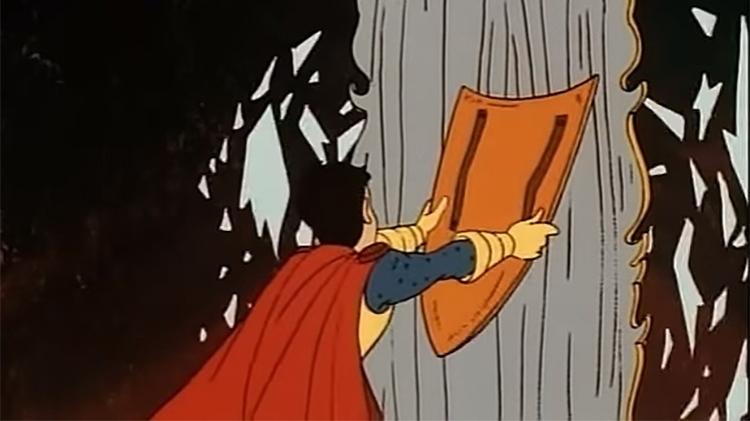 Eric quebra o espelho no episódio A Caverna das Fadas-Dragão - Reprodução - Reprodução