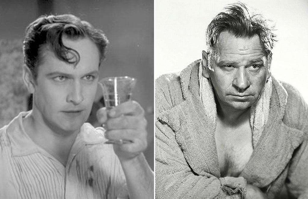 À esquerda, Fredric March em cena em "O Médico e o Monstro" (1931). À direita, Wallace Beery em cena em "O Campeão" (1931) - Divulgação