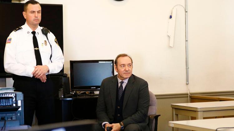 O ator Kevin Spacey, que permaneceu calado diante da corte em Nantucket - Nicole Harnishfeger/AFP - Nicole Harnishfeger/AFP