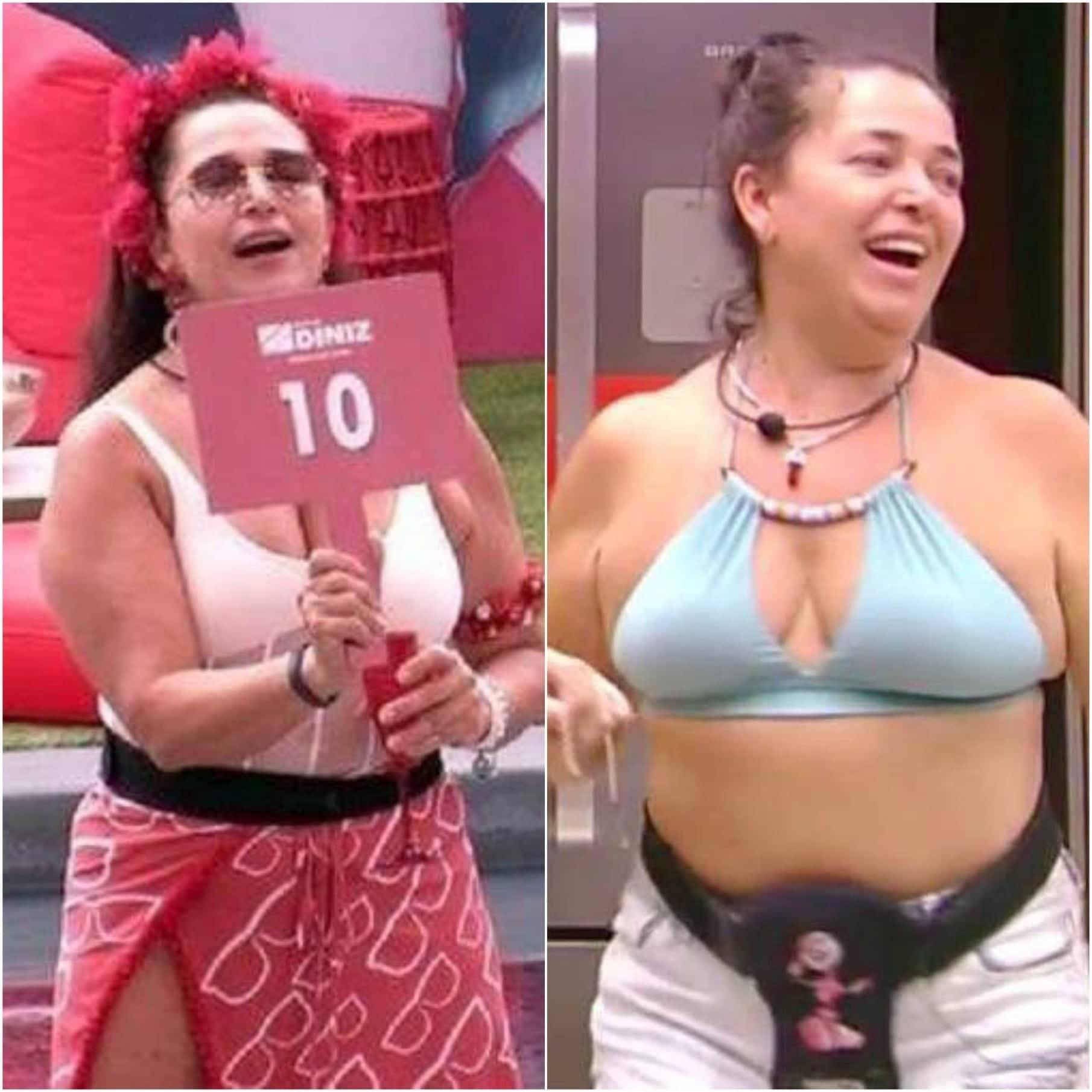 Tereza Ferreira de Souza Freitas, ou simplesmente Tereza, lidera a lista dos participantes que mais engordaram no "BBB19": foram, até agora, 7,2 kg,  de acordo com o site oficial do programa - Reprodução/TV Globo Montagem/UOL