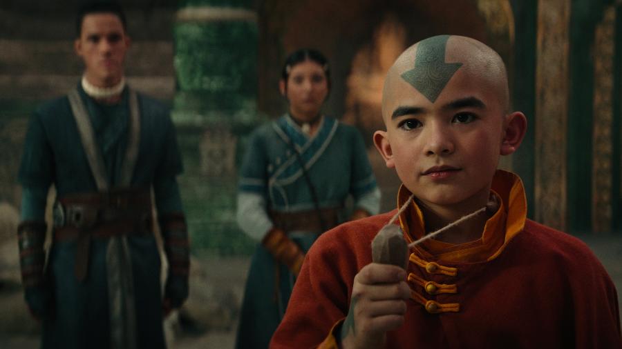 Aang e o Time Avatar em Avatar da Netflix