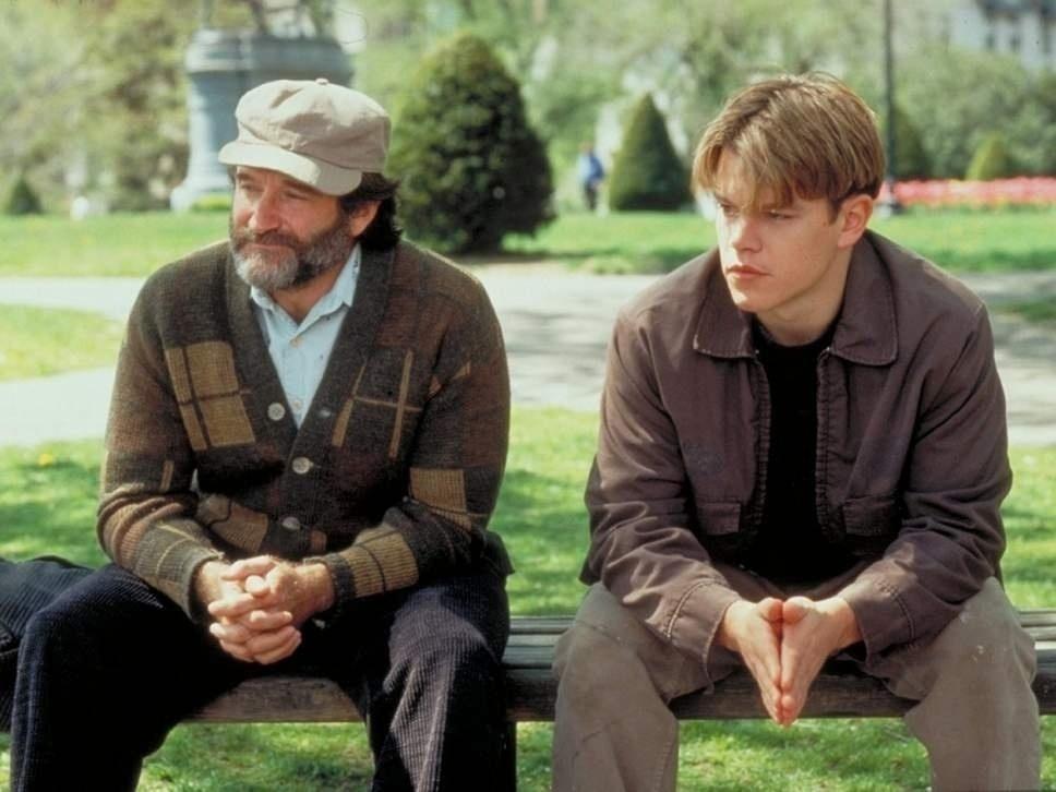 Robin Williams e Matt Damon em "Gênio Indomável" - Reprodução