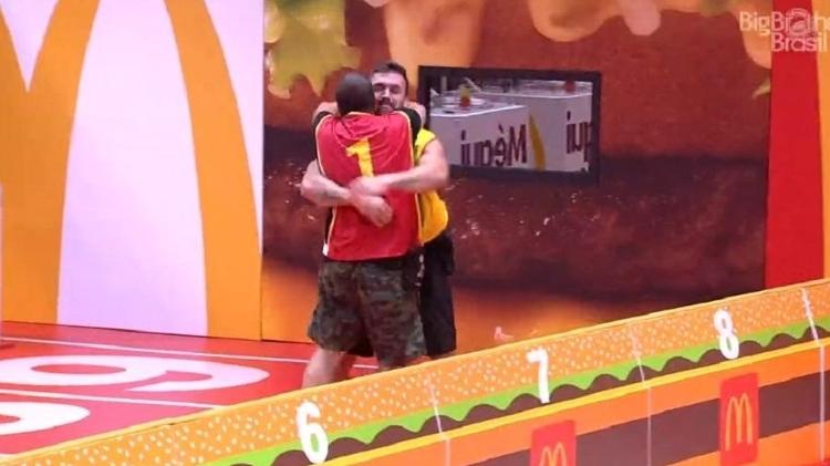 Arthur e Projota vencem prova do líder - Reprodução/Globoplay - Reprodução/Globoplay