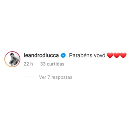 Comentário de Leandro D'lucca na publicação de Gloria Pires - Reprodução/Instagram - Reprodução/Instagram