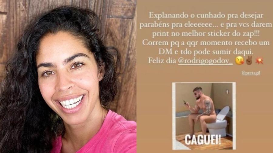 Bela Gil encontrou um jeito inusitado de parabenizar o cunhado, Rodrigo Godoy - Reprodução/Instagram