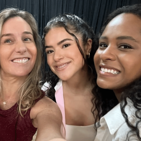 Natalia Grimberg e as atrizes Maisa e Duda Santos nos bastidores de "Garota do Momento" - Reprodução/Instagram