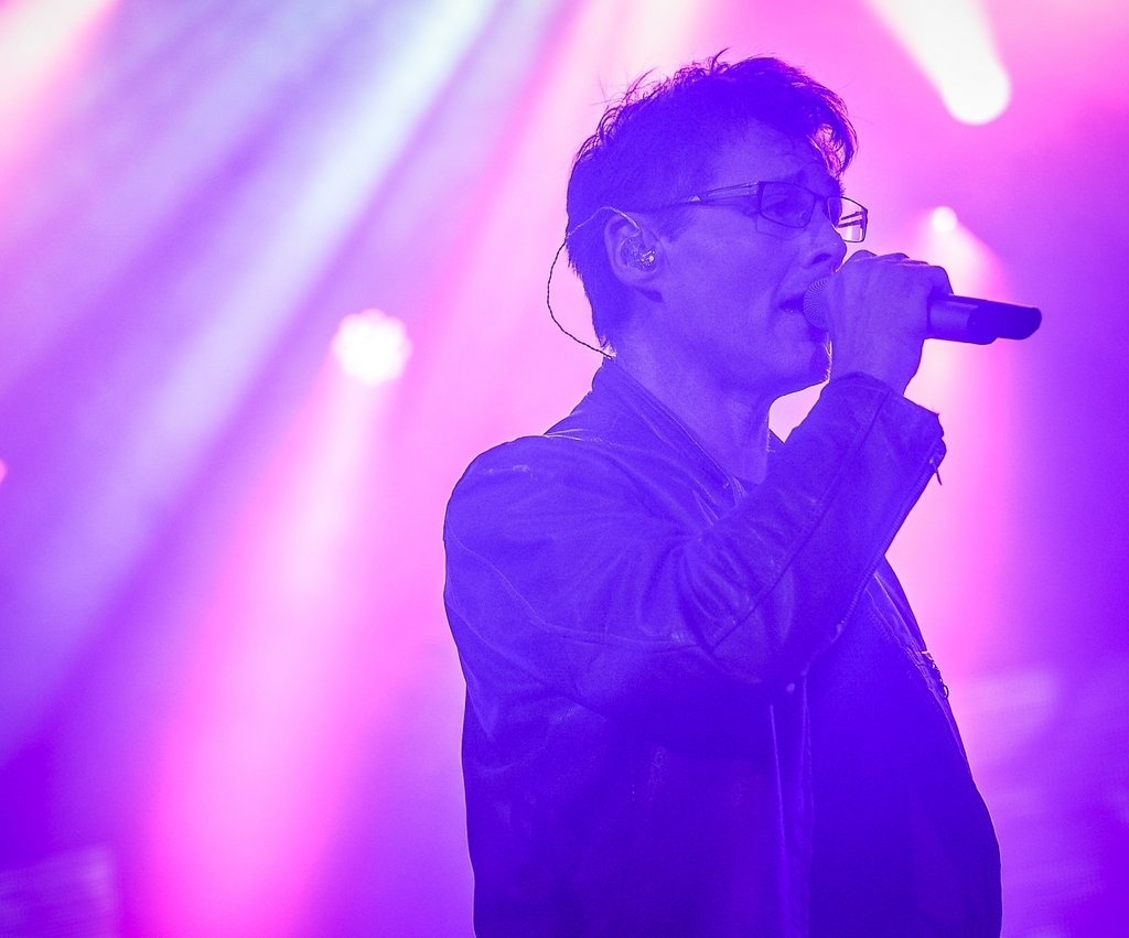 14.out.2015 - Grupo norueguês A-ha em apresentação na noite dessa quarta-feira no Espaço das Américas, na Barra Funda, em São Paulo - AgNews