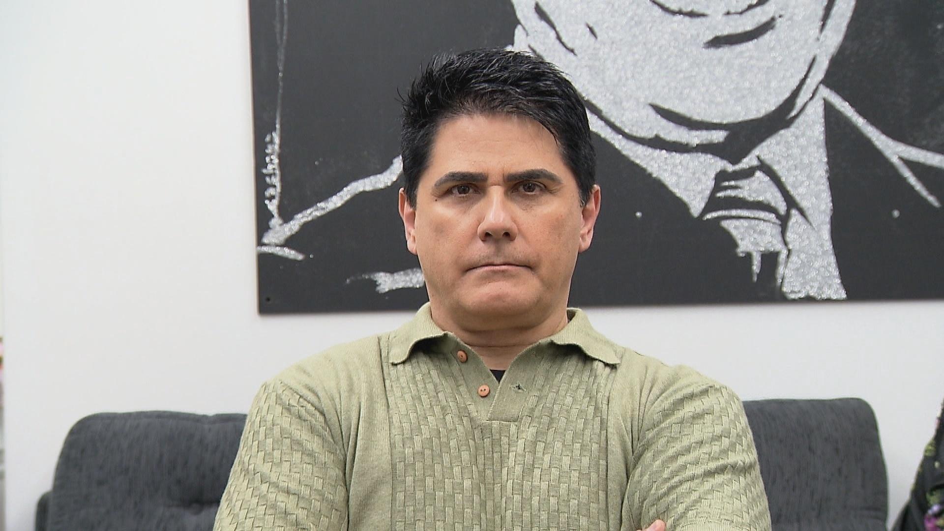 César Filho antes de fazer a transformação para o quadro "Teste da Vida Real", do Gugu. Programa vai ao ar nesta quarta - Divulgação/TV Record