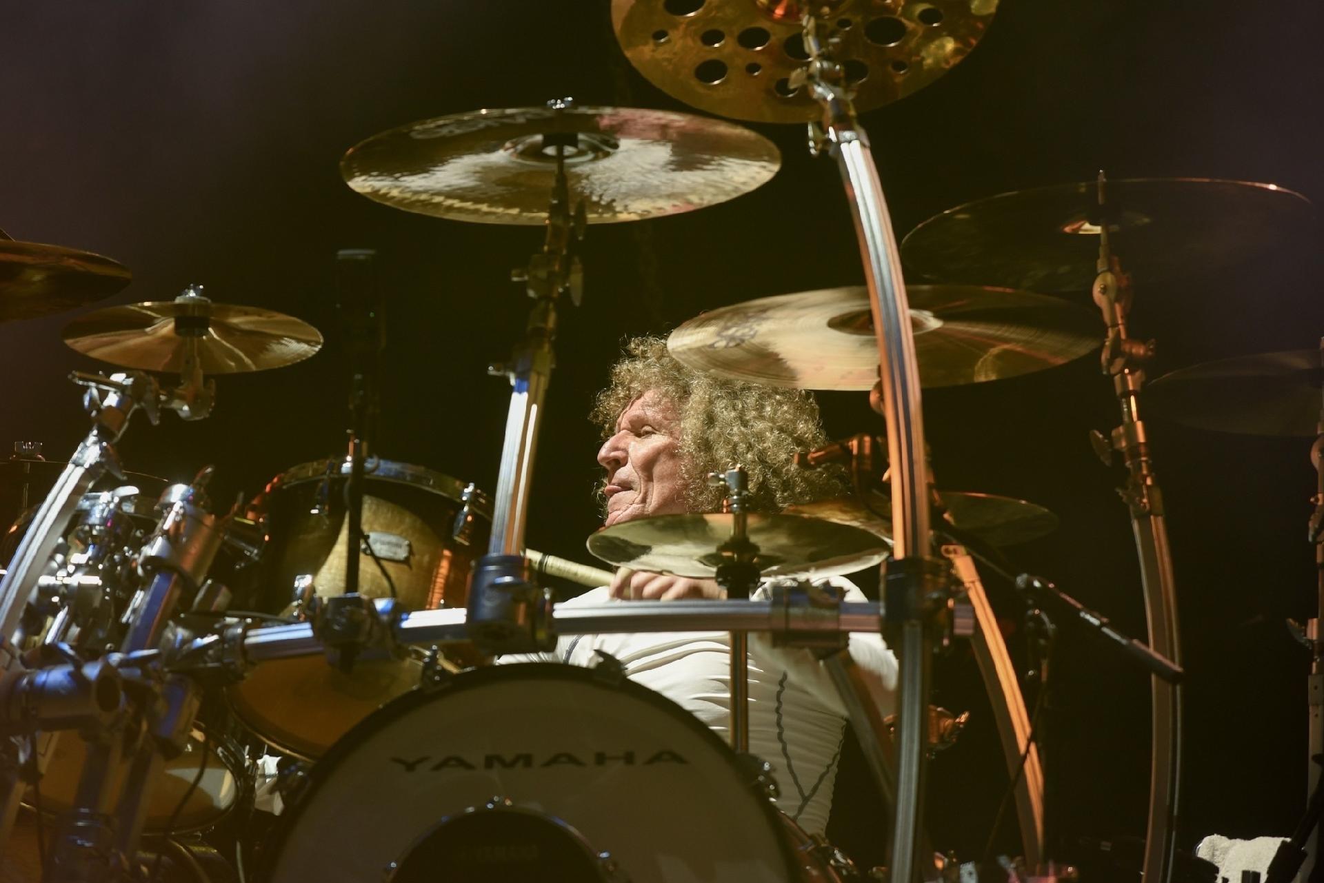 Baterista Tommy Aldridge o show do Whitesnake na noite deste sábado (21) no festival Rockfest, no Allianz Parque - Flavio Moraes/UOL