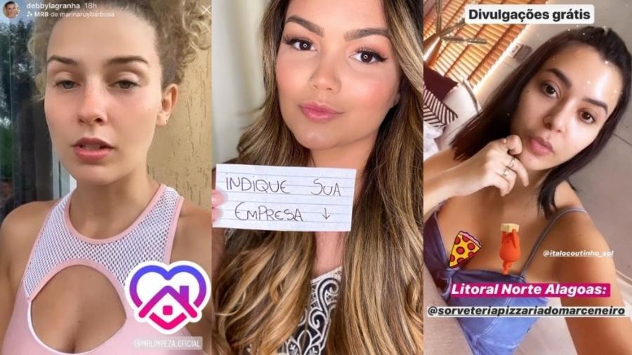 Suzanna Freitas, Gabriela Sales, mais conhecida como Rica de Marré e Debby Lagranha - Reprodução/Instagram