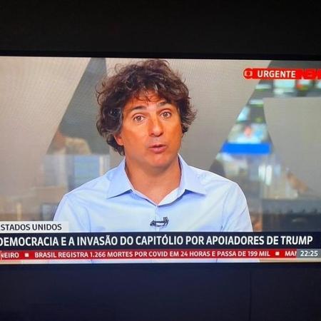Guga Chacra justifica seu bronzeado diferenciado exibido na "Globo News" - Reprodução / Twitter