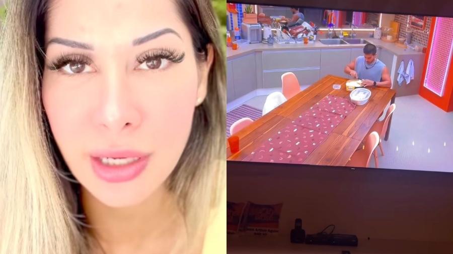 Maíra Cardi filma Arthur Aguiar comendo pão com ovo e "libera" marido no "BBB 22" - Reproduçã/Instagram