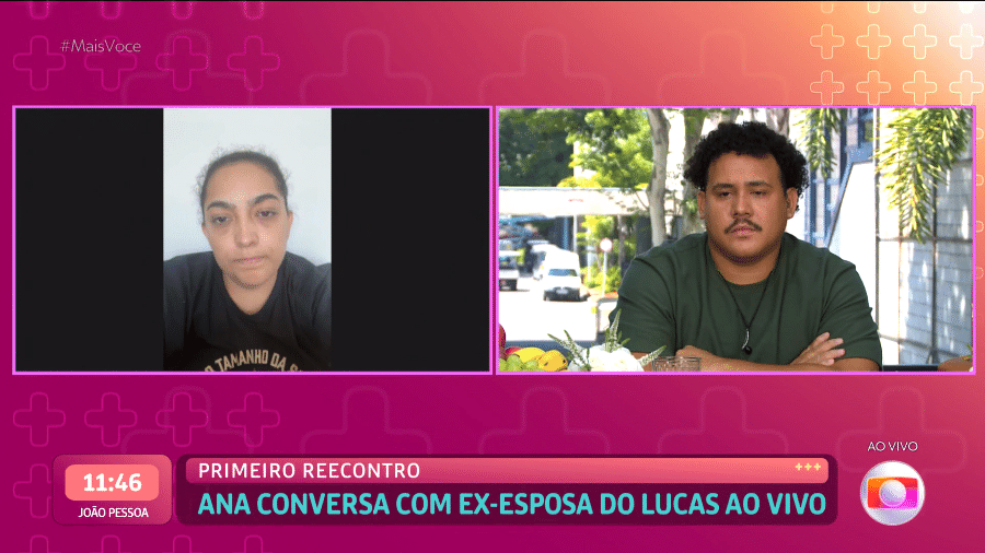 Camila Moura confronta Lucas Buda ao vivo no Mais Você