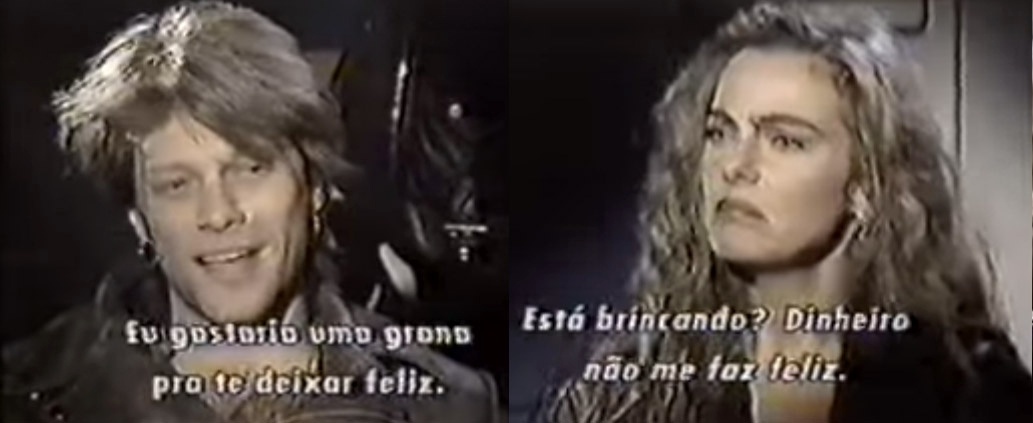 Bruna Lombardi se incomoda com Bon Jovi durante entrevista feita em 1993 - Reprodução/Youtube
