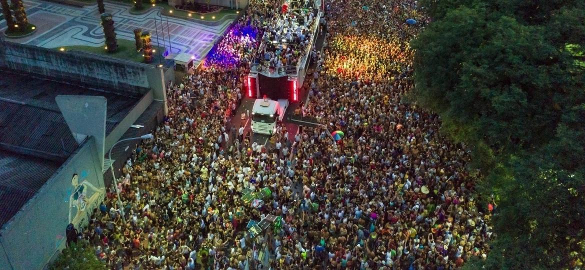 Imagem aérea do Acadêmicos do Baixo Augusta, que em 2018 desfila no dia 4 de fevereiro - Marcos Camargo/UOL