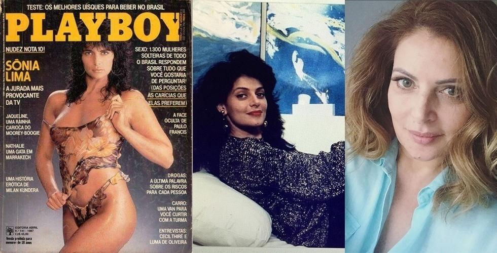 Sônia Lima foi descrita como a "jurada mais provocante da TV" na capa da Playboy de abril de 1987.  Aos 26 anos, ela apareceu na capa de calcinha e com uma camiseta transparente - Reprodução/Playboy e Reprodução/Instagram