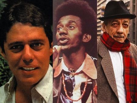 Chico Buarque, Luiz Melodia, Adoniran Barbosa e Raul Seixas, que tiveram obras censuradas - Reprodução/Montagem