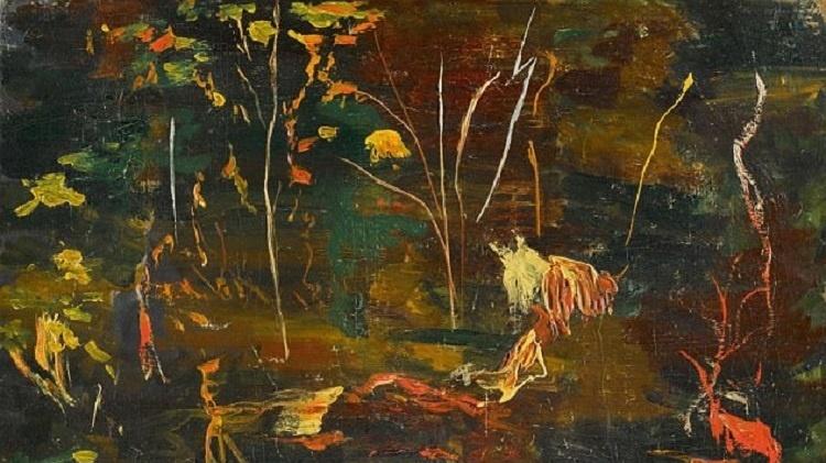 Quadro de "The Goldfish Pool at Chartwell", pintado por Winston Churchill - PA - PA