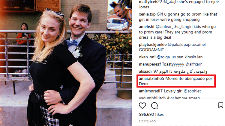 Registro da participação de Amaral no Instagram de Sophie Turner - Reprodução/Instagram - Reprodução/Instagram