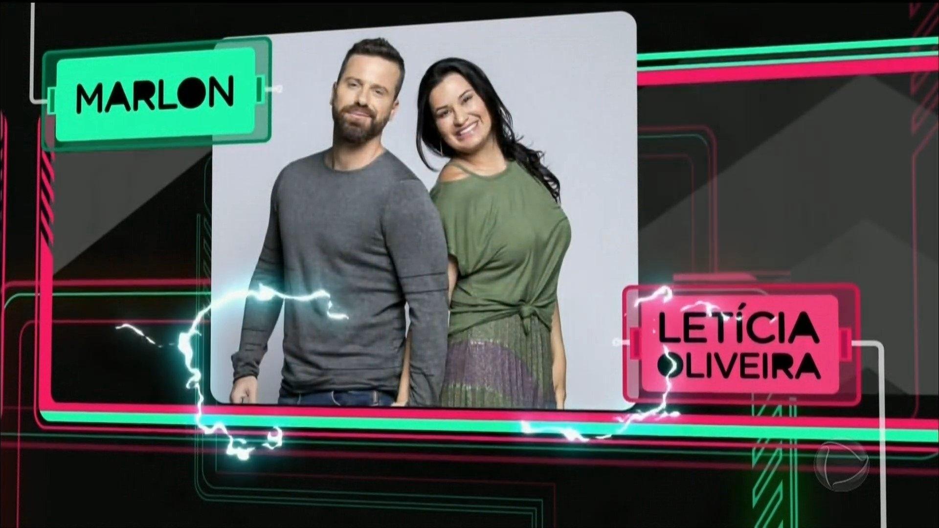 O cantor sertanejo Marlon e a mulher, a fisioterapeuta Letícia Oliveira - Reprodução/Record