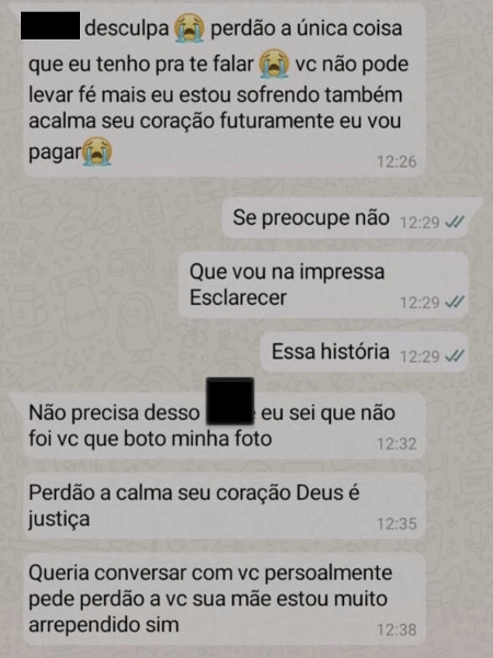 Homem suspeito de estuprar cunhada troca mensagens com a namorada - Arquivo Pessoal - Arquivo Pessoal