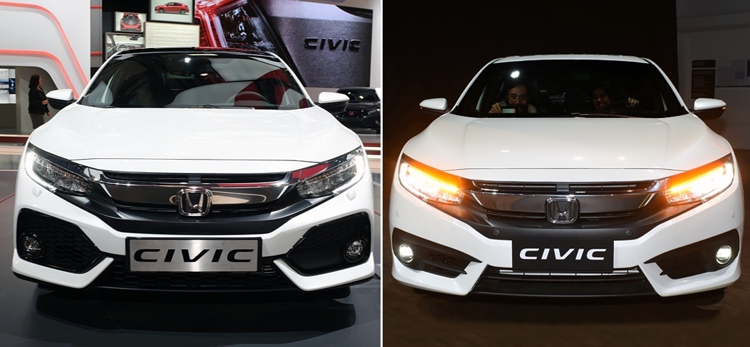 Honda Civic hatch europeu e Civic 10 brasileiro - Arte UOL Carros