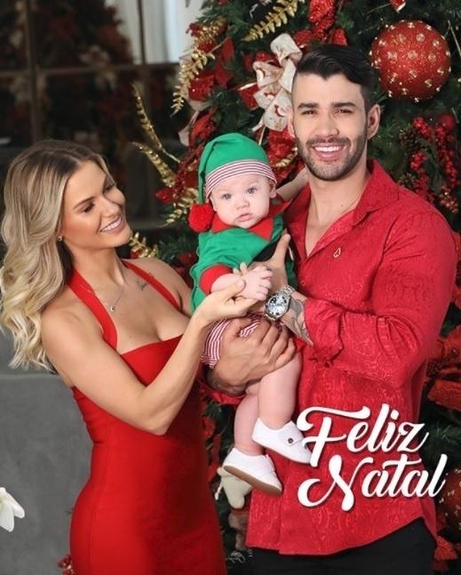 Gusttavo Lima e Andressa Suita comemoram o primeiro Natal com o filho, Gabriel - Reprodução/Instagram