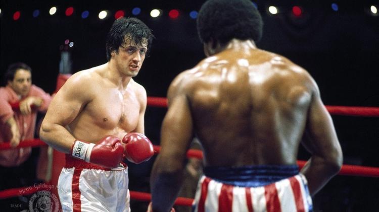 Sylvester Stallone e Carl Weathers em cena de "Rocky: Um Lutador" (1976)