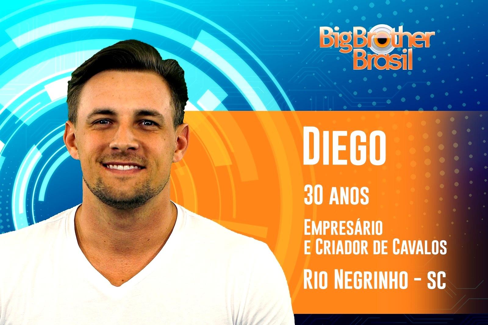 Diego é o quarto participante anunciado do "BBB19" - Reprodução/TvGlobo