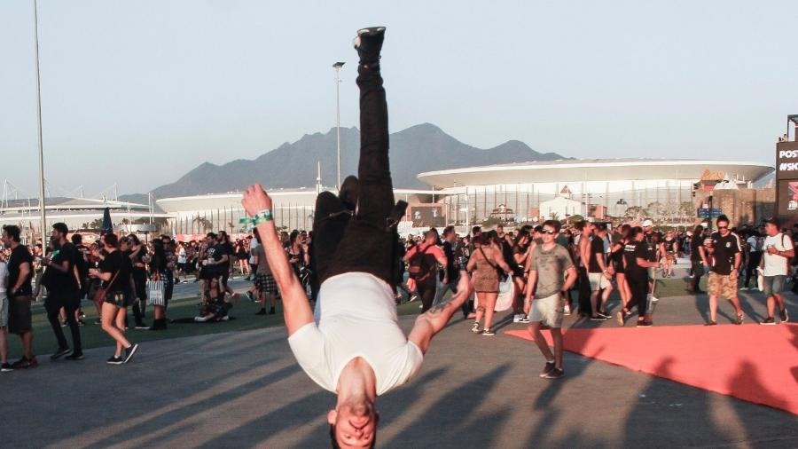 Diego Hypólito faz acrobacia no Rock in Rio 2019 - Marcos Ferreira/Brazil News