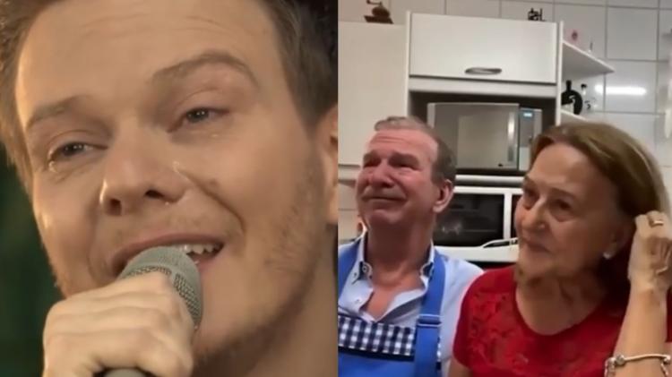 Michel Teló se emociona ao cantar para os pais, Aldo e Nina - Reprodução/Instagram - Reprodução/Instagram