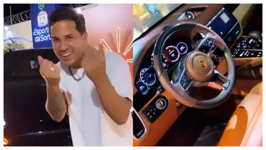 Lucas Guimarães mostrou para os seguidores sua nova aquisição: um Porsche Cayenne - Reprodução