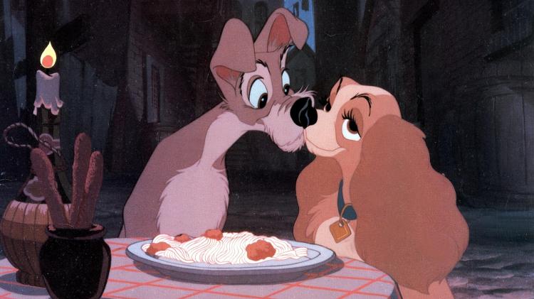 Cena do filme "A Dama e o Vagabundo" (1955), de Clyde Geronimi, Wilfred Jackson e Hamilton Luske - Reprodução - Reprodução