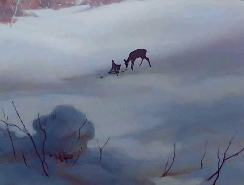 Cena de "Bambi" (1942) - Reprodução