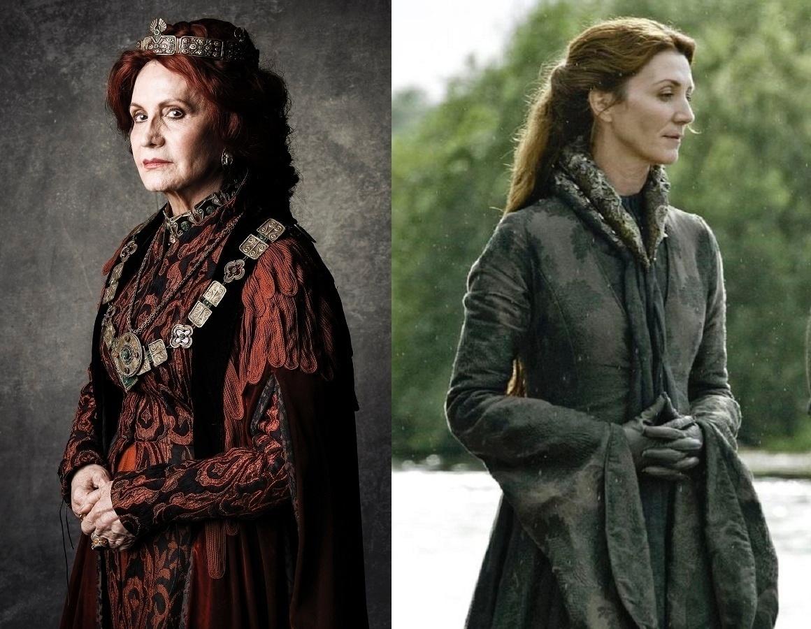 Crisélia (Rosamaria Murtinho), de "Deus Salve o Rei"; Catelyn Stark (Michelle Fairley), de "Game of Thrones" - Fotos de divulgação