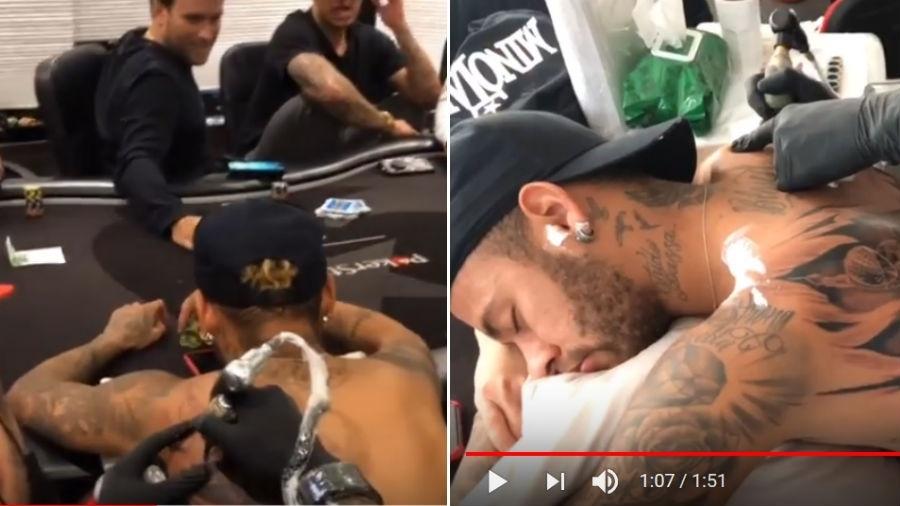 Neymar faz tatuagem em sua casa em Paris - Reprodução/YouTube