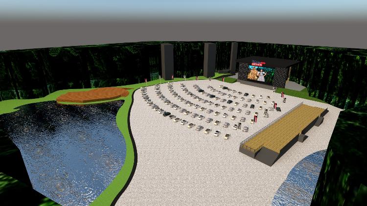 Projeto de drive-in na Pedreira Paulo Leminski, em Curitiba - Divulgação - Divulgação