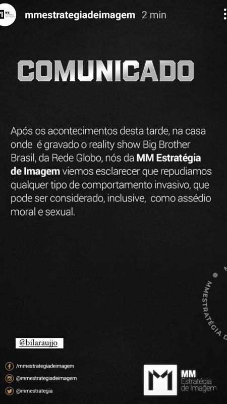 BBB 21: Assessoria de Bil emite notando afirmando repudiar 'comportamento invasivo' - Reprodução/Globoplay - Reprodução/Globoplay