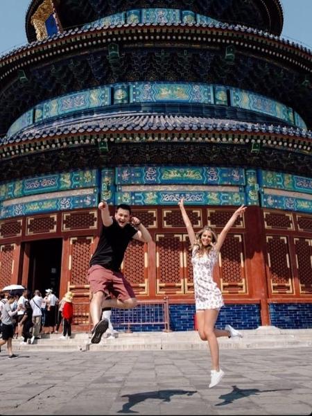 Marina Laswick durante passeio por Pequim - Reprodução/Instagram - Reprodução/Instagram