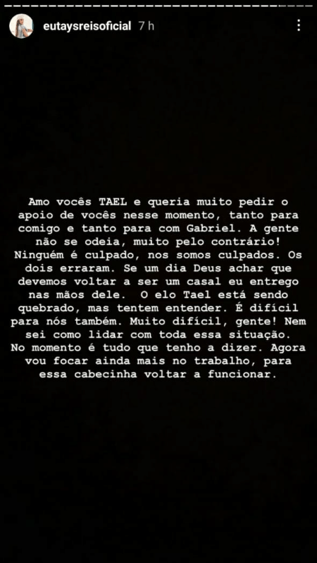 Story de Tays Reis - Reprodução/Instagram - Reprodução/Instagram