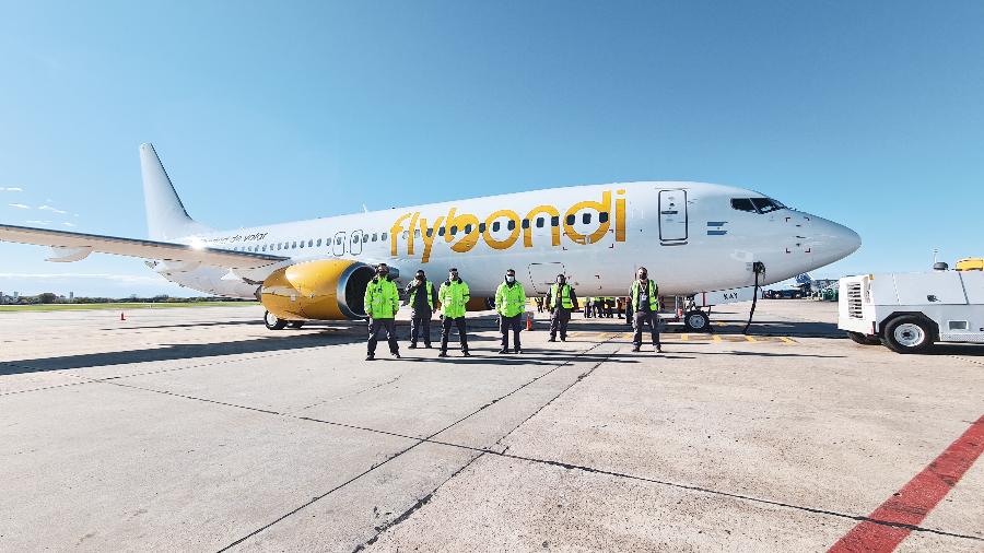 Flybondi, a companhia aérea ultra low cost argentina, havia iniciado suas operações no Brasil em 2019 - Divulgação