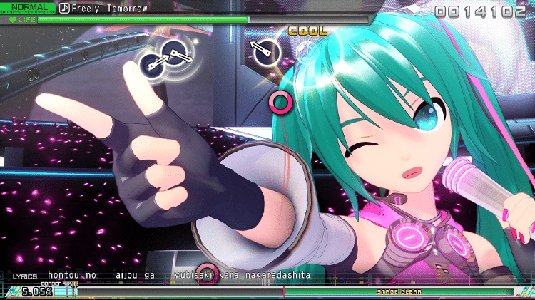 Cena do game 'Project Diva' da Hatsune Miku Cena do game 'Project Diva' da Hatsune Miku