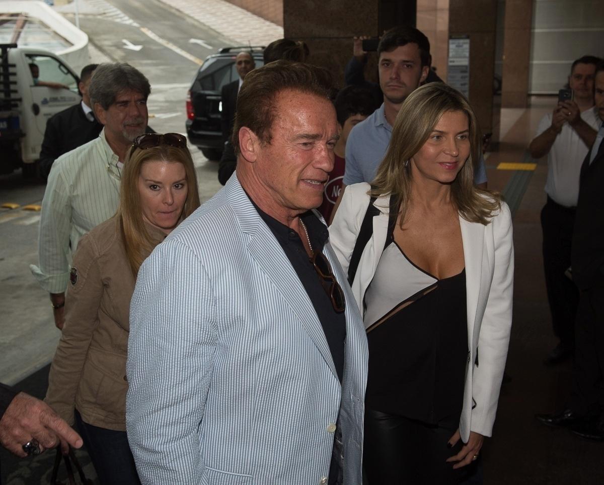 Arnold Schwarzenegger chegou na manhã desta sexta-feira no hotel Sheraton WTC, em São Paulo. Ele vem ao Brasil por causa do evento multiesportivo Arnold Classic South America, que vai até domingo na capital paulista - Francisco Cepeda/AgNews