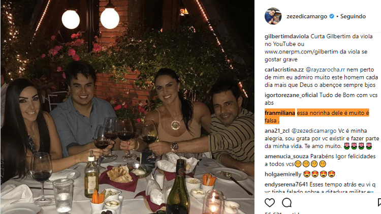 Seguidora critica a noiva de Igor Camargo - Reprodução/Instagram - Reprodução/Instagram