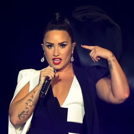 Demi Lovato durante seu show no Rock in Rio Lisboa, em junho - Miguel Riopa/AFP